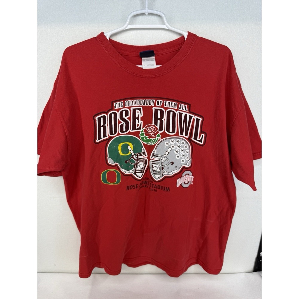 Step Ahead Red 2010 Rose Bowl Ohio State Oregon Ducks‎ Tee Shirt Size XL